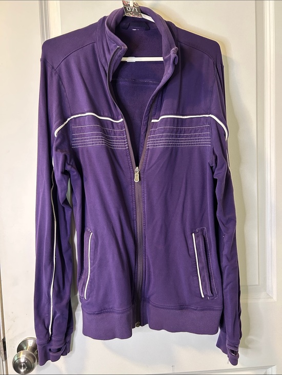lululemon athletica Jackets & Blazers - 71. lululemon athletica Purple Bomber Jacket with White Trim
